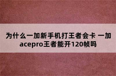 为什么一加新手机打王者会卡 一加acepro王者能开120帧吗